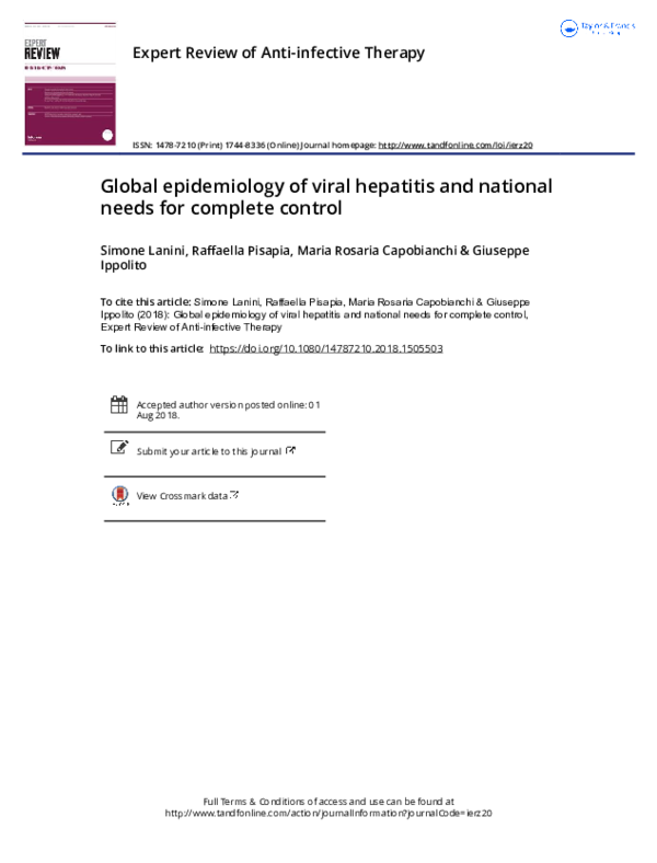 (PDF) Global epidemiology of viral hepatitis and national needs for ...