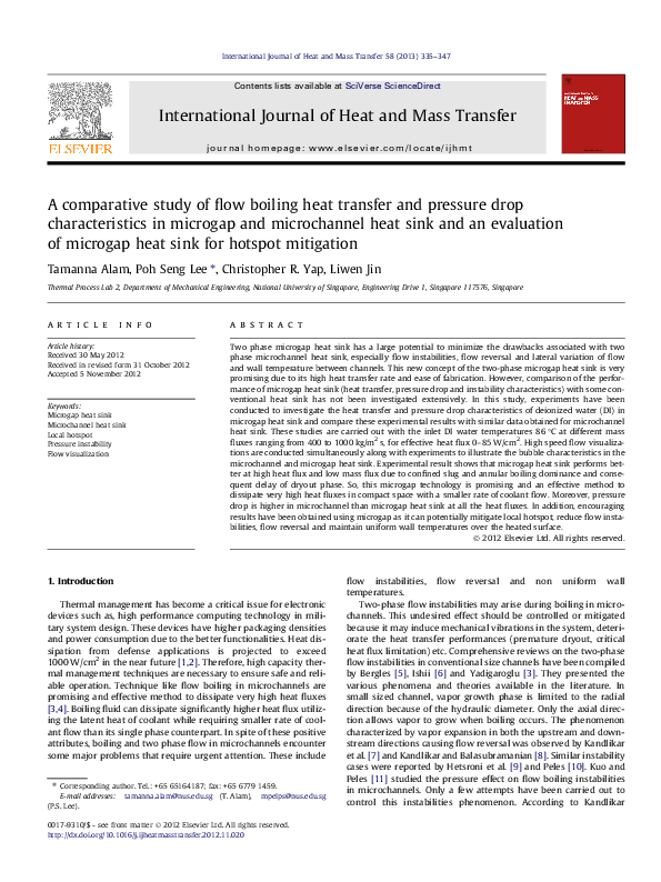 (PDF) A comparative study of flow boiling heat transfer and pressure ...