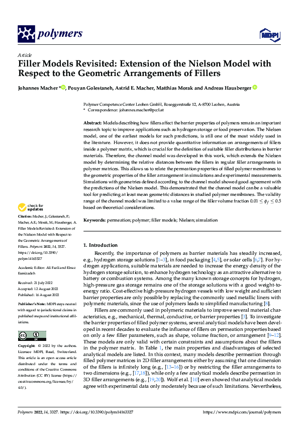 (PDF) Filler Models Revisited: Extension of the Nielson Model with ...