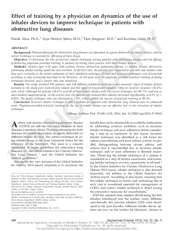 (PDF) Effect of training by a physician on dynamics of the use of ...