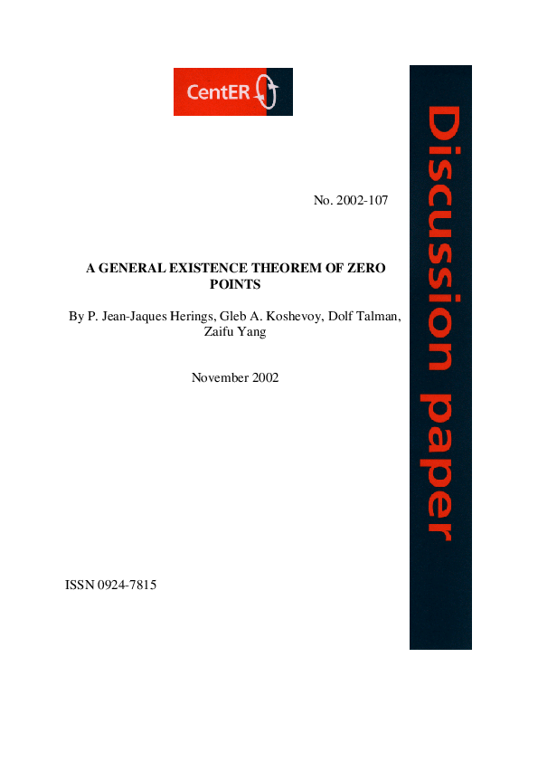 (PDF) A General Existence Thorem of Zero Points