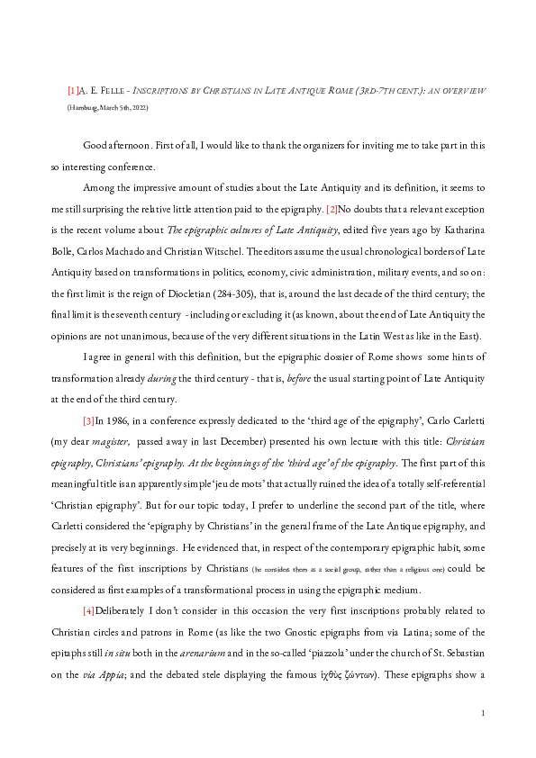 (PDF) Inscriptions by Christians in Late Antique Rome (3rd-7th ...