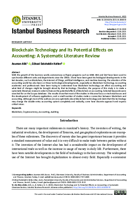 (PDF) Blockchain Technology and Its Potential Effects on Accounting: A ...