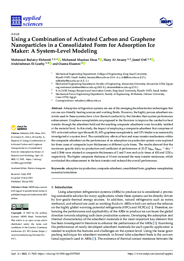 (PDF) Using a Combination of Activated Carbon and Graphene ...