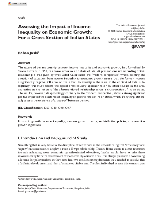 (PDF) Assessing the Impact of Income Inequality on Economic Growth