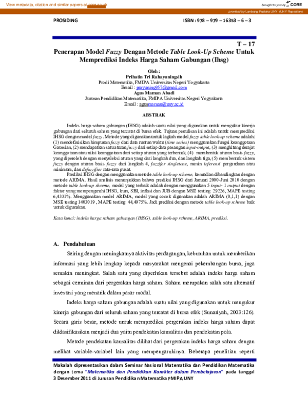 (PDF) Penerapan Model Fuzzy Dengan Metode Table Look-Up Scheme Untuk ...
