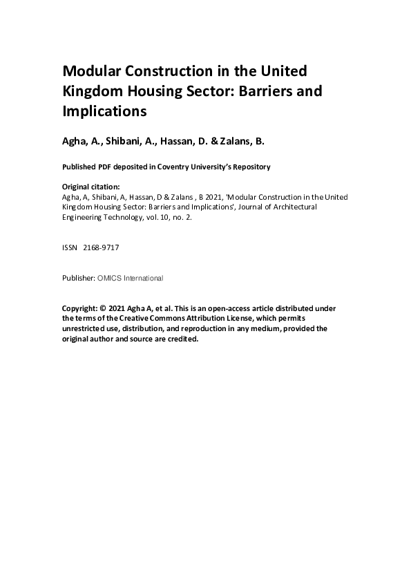(PDF) Modular Construction in the United Kingdom Housing Sector ...
