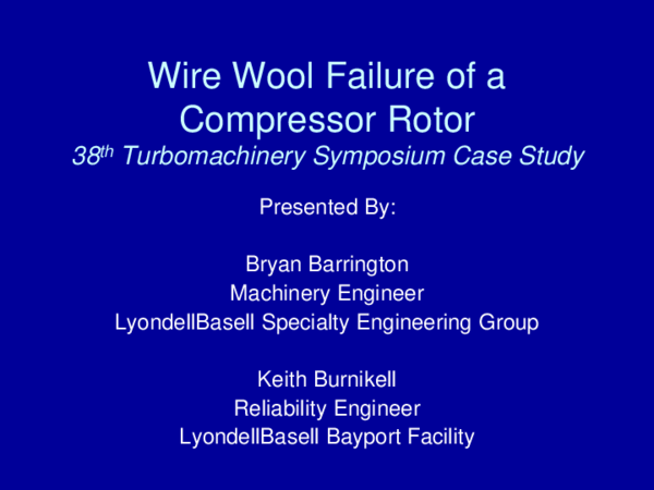 (PDF) Wire Wool Failure Of A Compressor Rotor