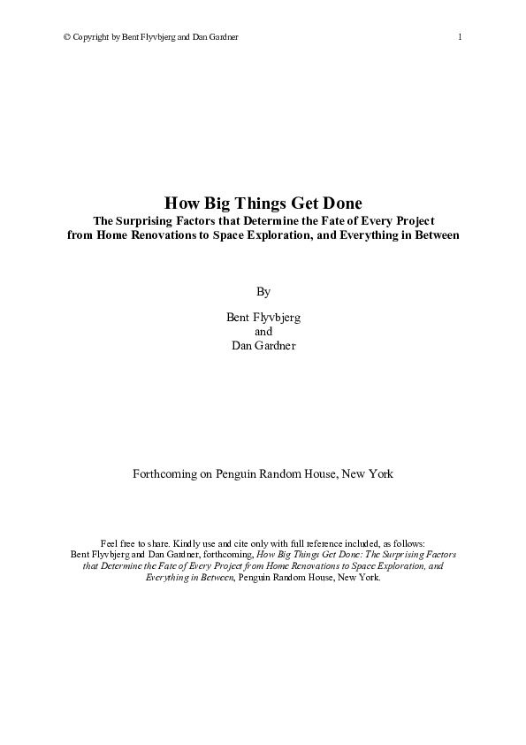 (PDF) How Big Things Get Done: The Surprising Factors that Determine