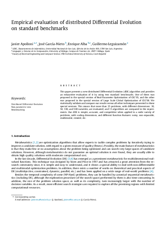 (PDF) Empirical evaluation of distributed Differential Evolution on ...