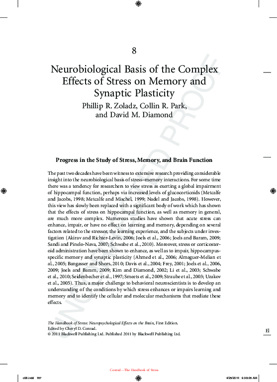 (PDF) Neurobiological Basis of the Complex Effects of Stress on Memory ...
