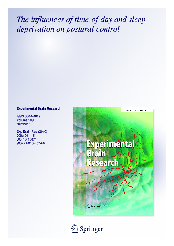 (PDF) The influences of time-of-day and sleep deprivation on postural ...