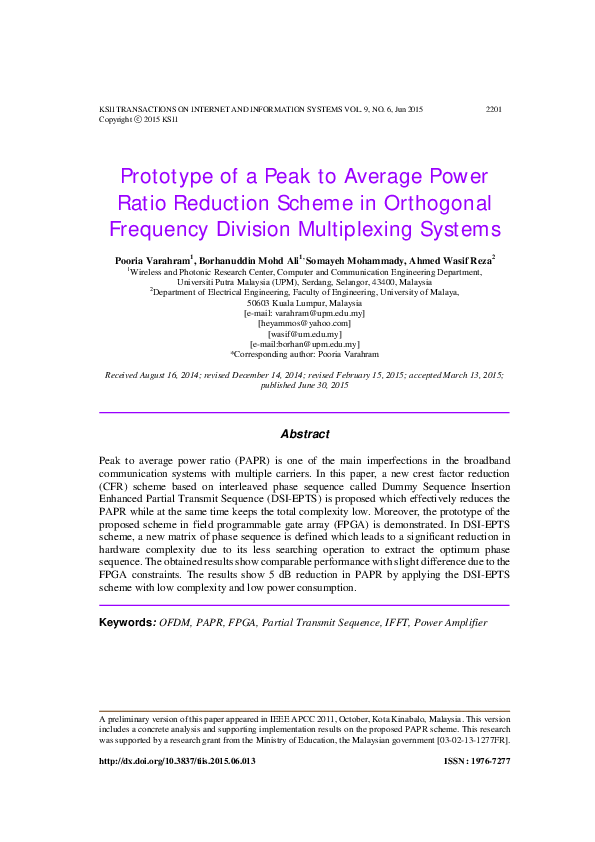 (PDF) Prototype of a Peak to Average Power Ratio Reduction Scheme in ...