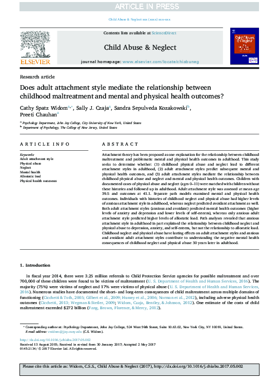 (PDF) Does adult attachment style mediate the relationship between ...
