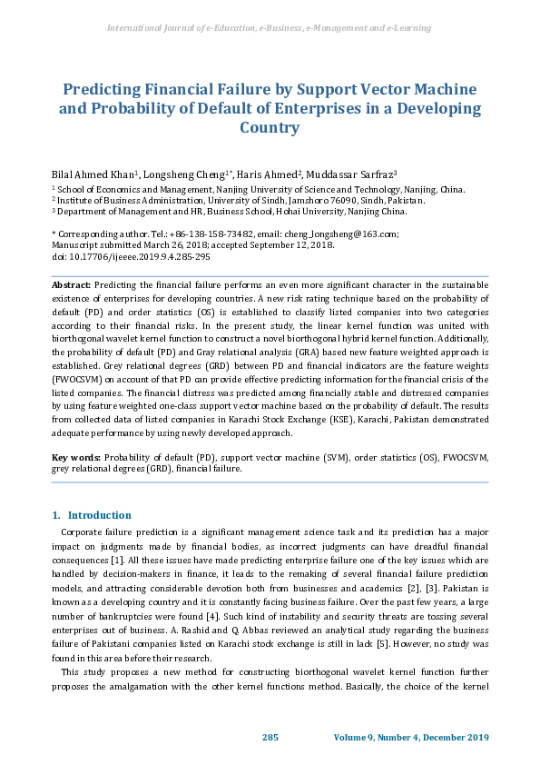 (PDF) Predicting Financial Failure by Support Vector Machine and ...
