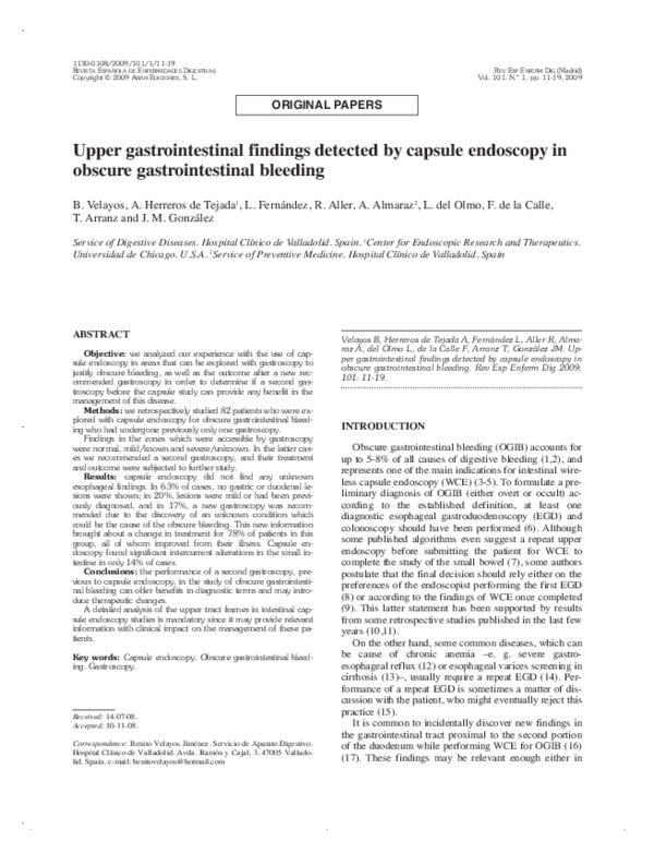 (PDF) Upper gastrointestinal findings detected by capsule endoscopy in ...