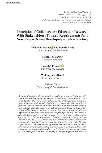 (PDF) Principles of Collaborative Education Research With Stakeholders ...