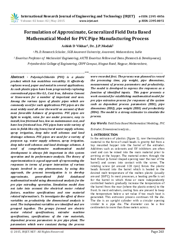 (PDF) Formulation of Approximate, Generalized Field Data Based