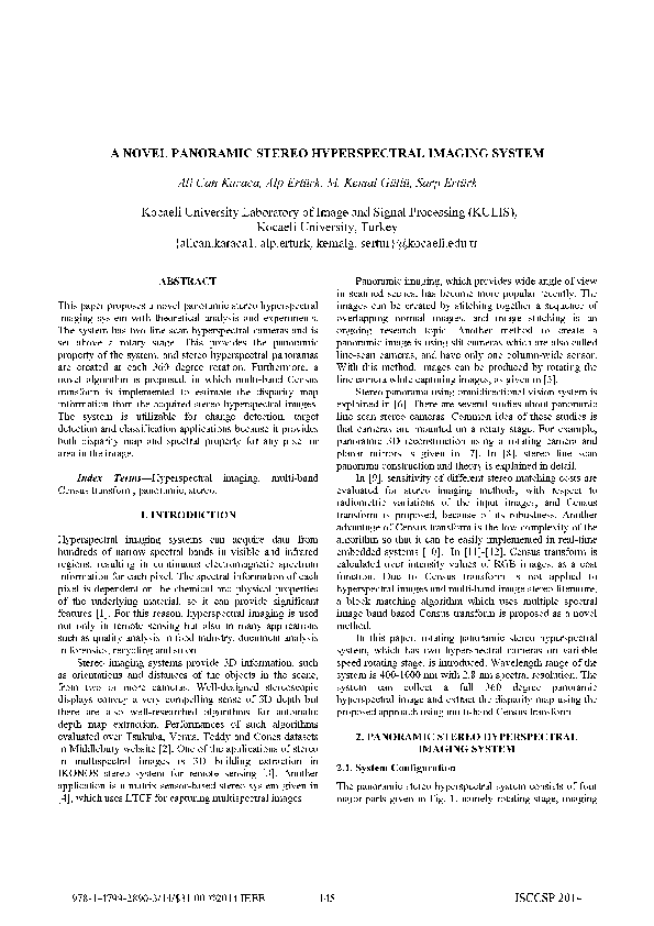 (PDF) A novel panoramic stereo hyperspectral imaging system