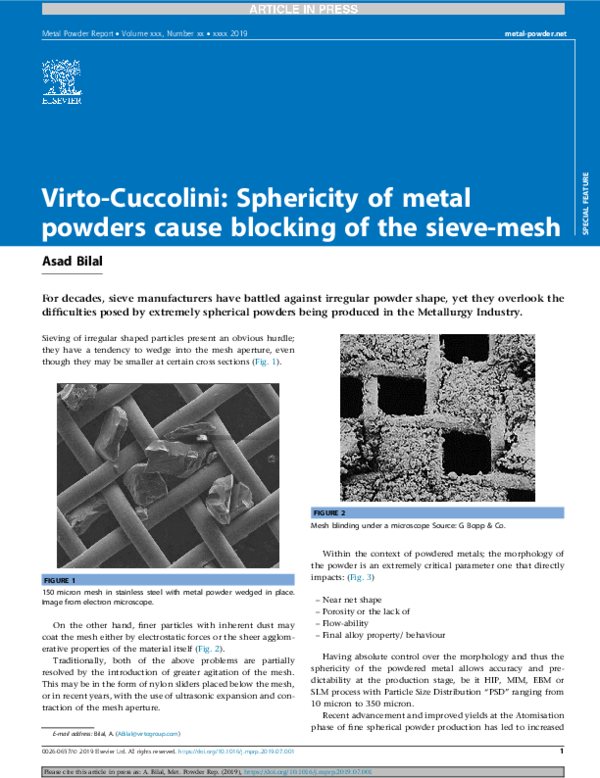 (PDF) Virto-Cuccolini: Sphericity of metal powders cause blocking of ...