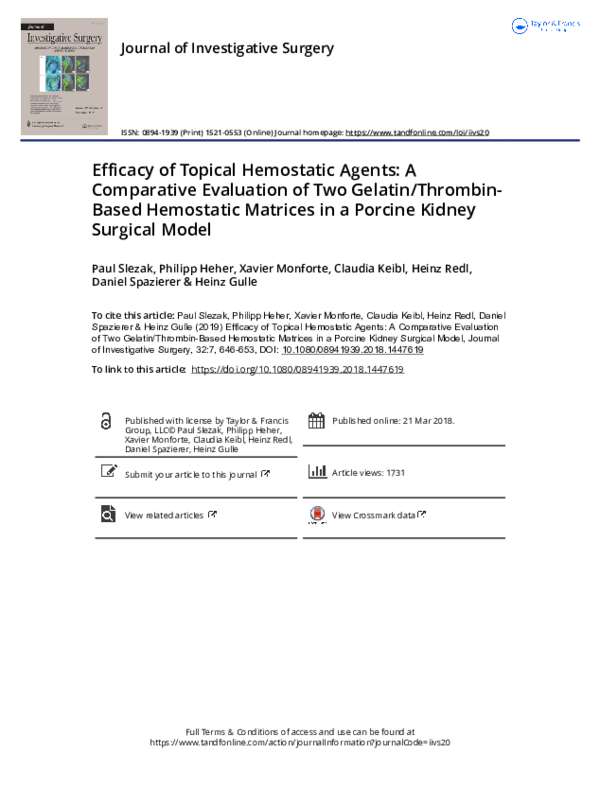 (PDF) Efficacy of Topical Hemostatic Agents: A Comparative Evaluation ...