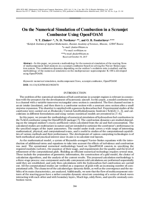 (PDF) On the Numerical Simulation of Combustion in a Scramjet Combustor ...