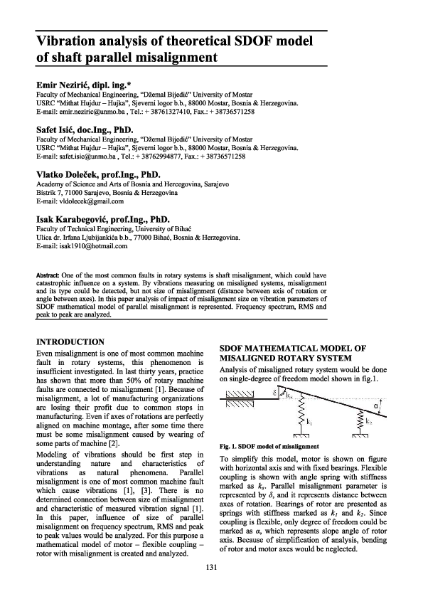 (PDF) Vibration analysis of theoretical SDOF model of shaft parallel