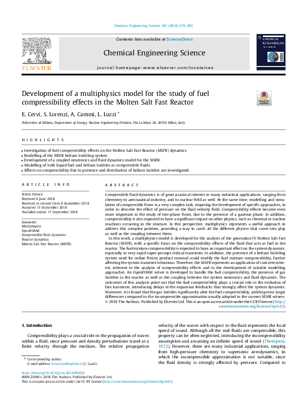 (PDF) Development of a multiphysics model for the study of fuel ...