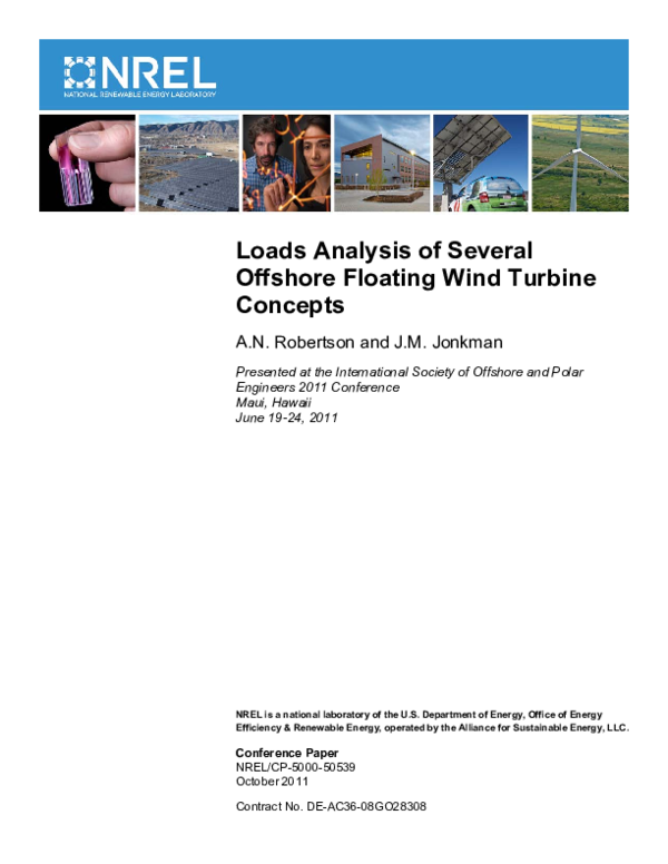 (PDF) Loads Analysis of Several Offshore Floating Wind Turbine Concepts