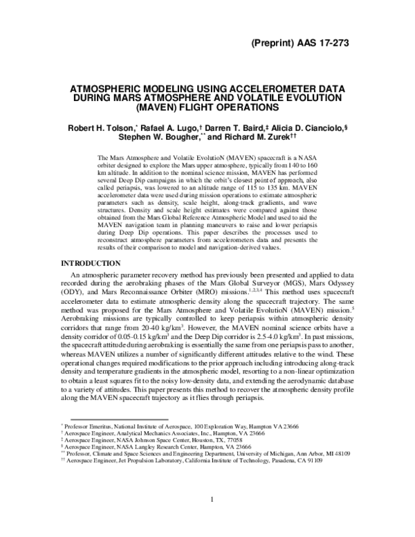 (PDF) Atmospheric modeling using accelerometer data during mars