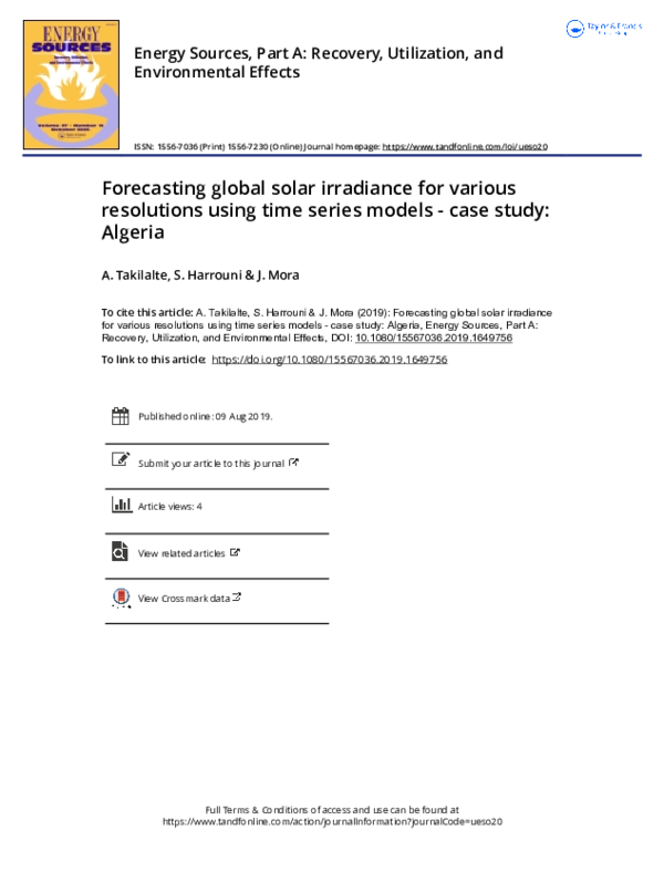 (PDF) Forecasting global solar irradiance for various resolutions using ...