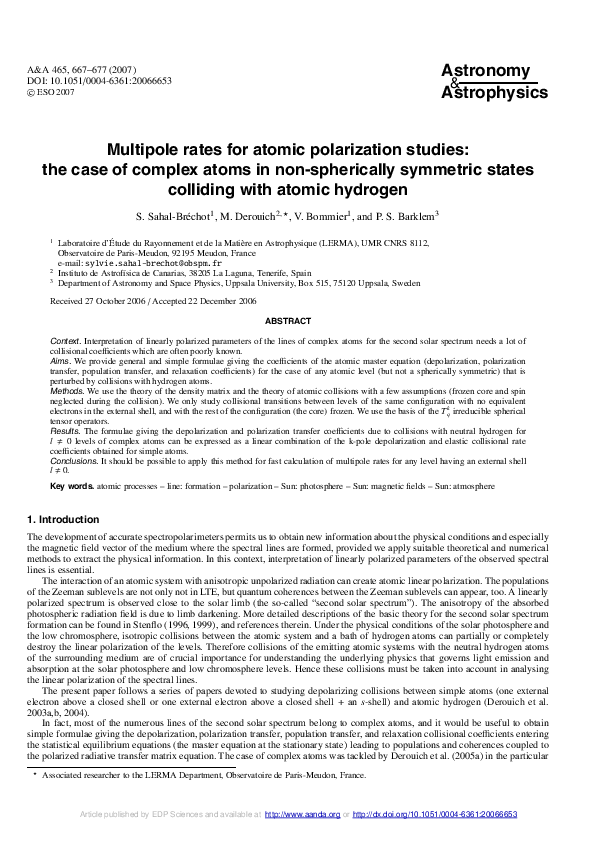 (PDF) Multipole rates for atomic polarization studies: the case of ...