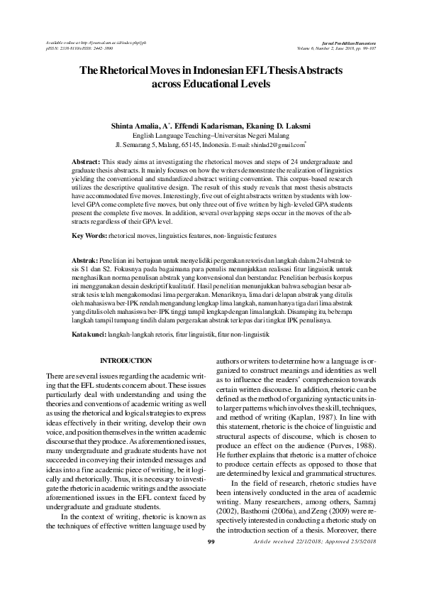 (PDF) Linguistic Realization of the Rhetorical Moves in Indonesian EFL ...