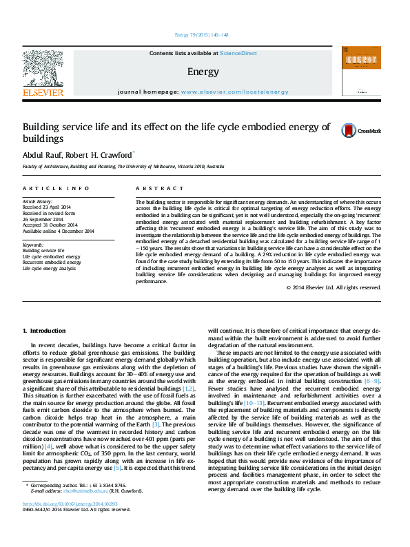 (PDF) Building service life and its effect on the life cycle embodied ...