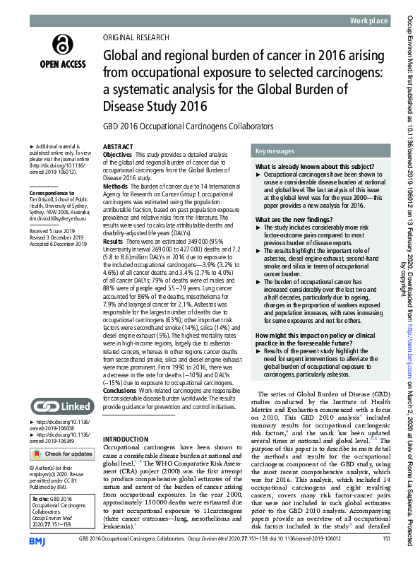 (PDF) Global and regional burden of cancer in 2016 arising from ...