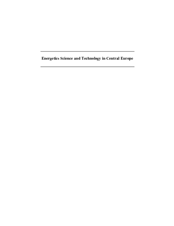 (PDF) Energetics: Science and Technology in Central Europe
