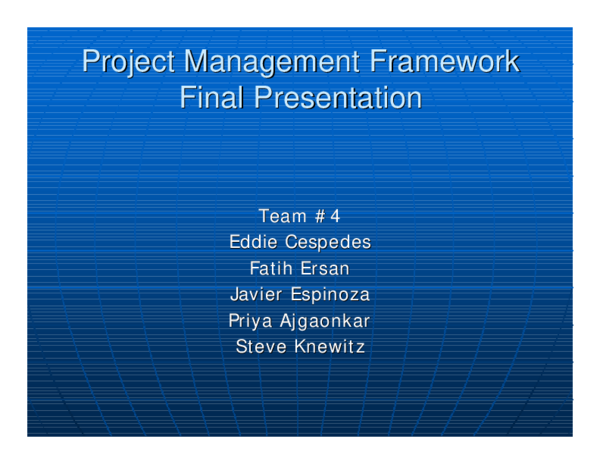 (PDF) Project Management Framework