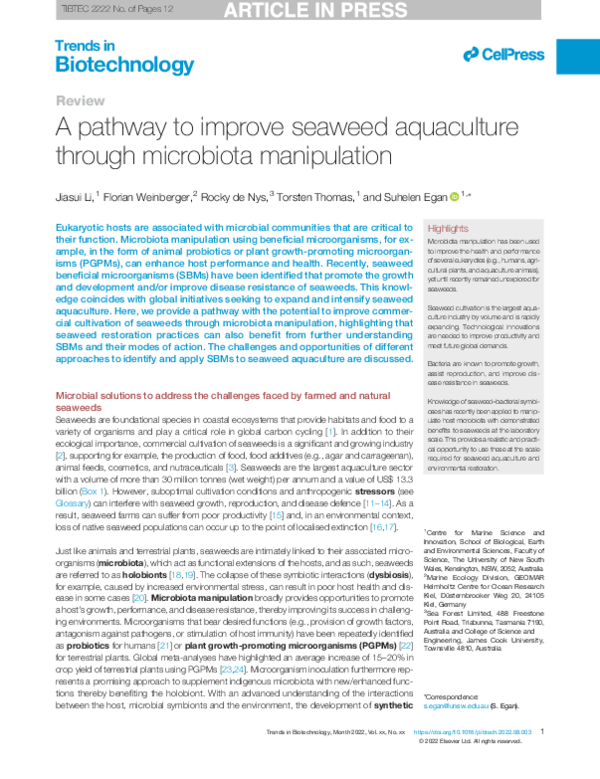 (PDF) A pathway to improve seaweed aquaculture through microbiota ...