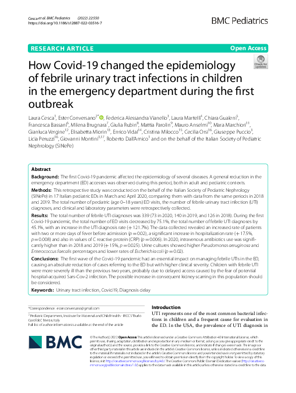 (PDF) How Covid-19 changed the epidemiology of febrile urinary tract ...
