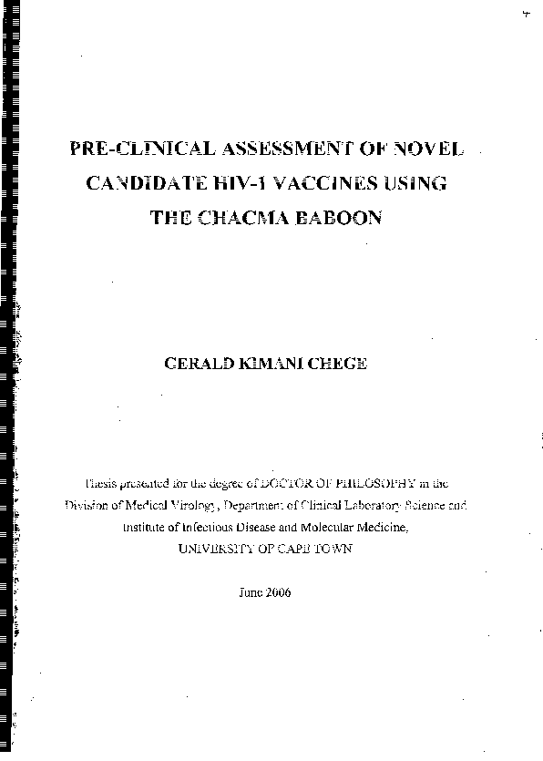 (PDF) Pre-clinical assessment of novel candidate HIV-1 vaccines using ...