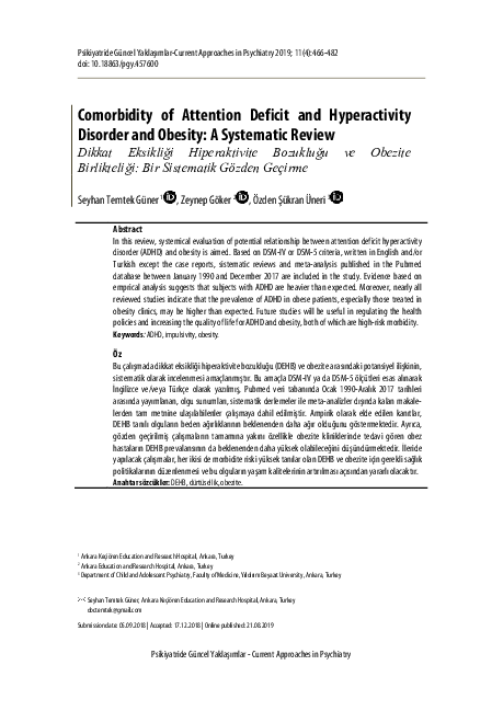 (PDF) Comorbidity of Attention Deficit and Hyperactivity Disorder and ...