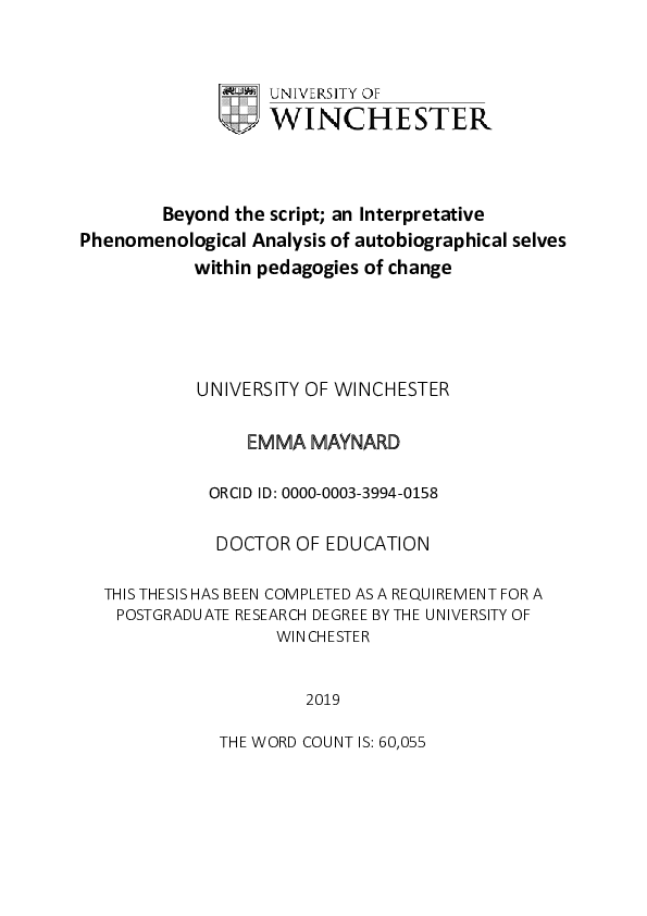 (PDF) Beyond the script:an Interpretative phenomenological analysis of ...