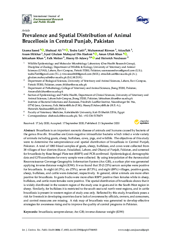 (PDF) Prevalence and Spatial Distribution of Animal Brucellosis in ...
