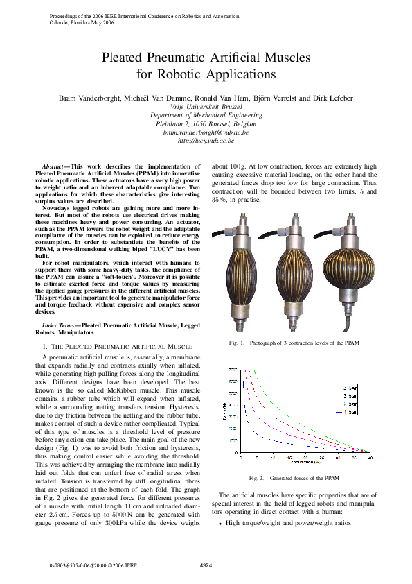 (PDF) Pleated Pneumatic Artificial Muscles for Robotic Applications