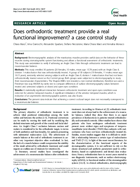 (PDF) Does orthodontic treatment provide a real functional improvement ...