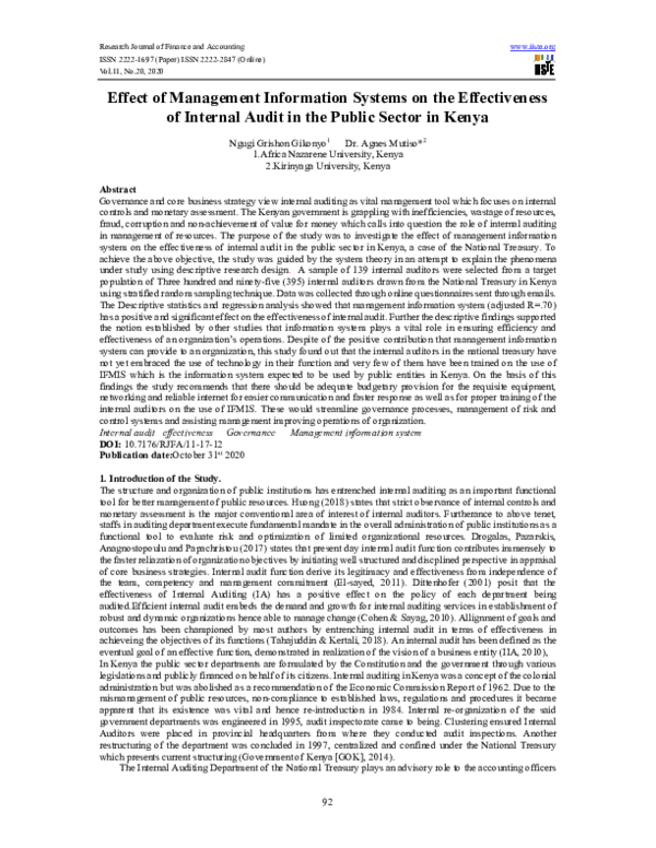 (PDF) Effect of Management Information Systems on the Effectiveness of ...
