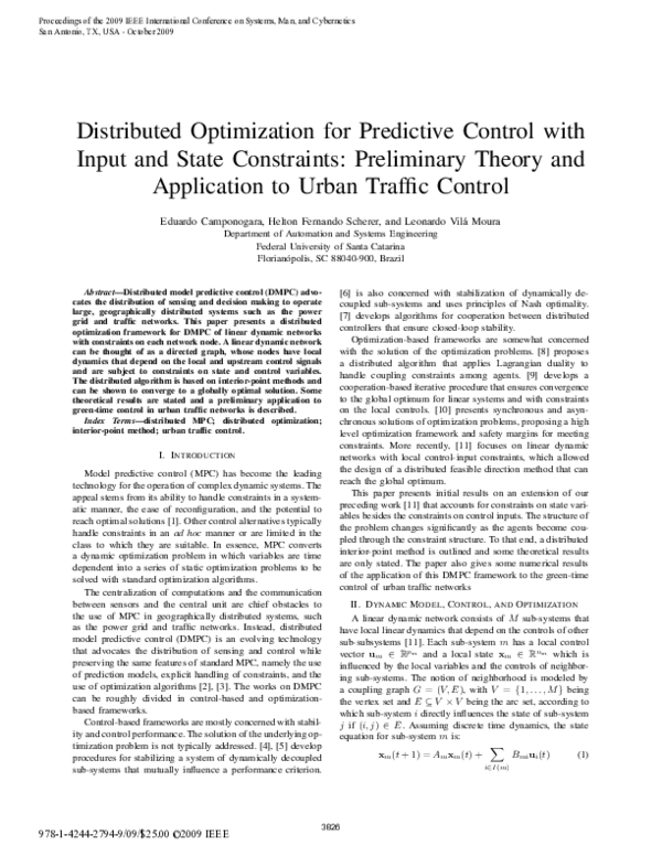 (PDF) Distributed optimization for predictive control with input and ...