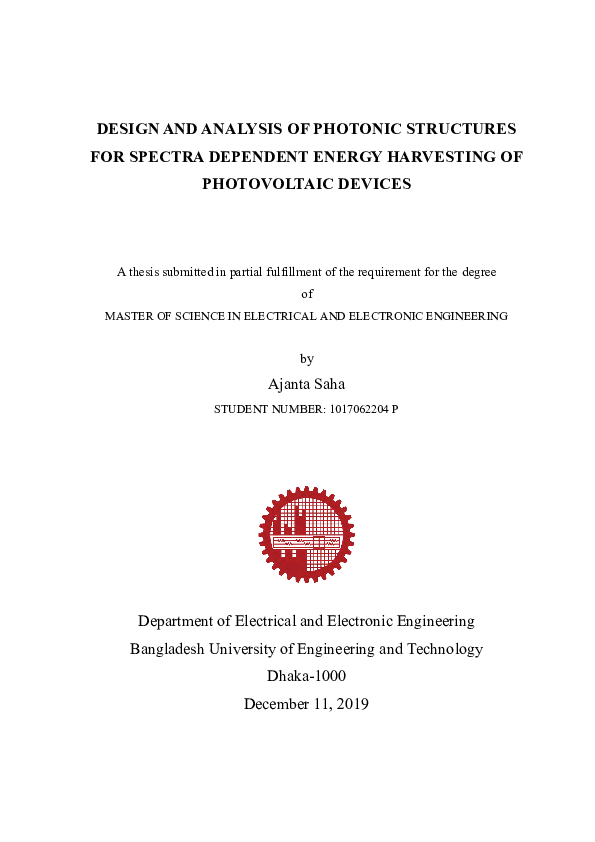 (PDF) Design and Analysis of Photonic Structures for Spectra Dependent ...