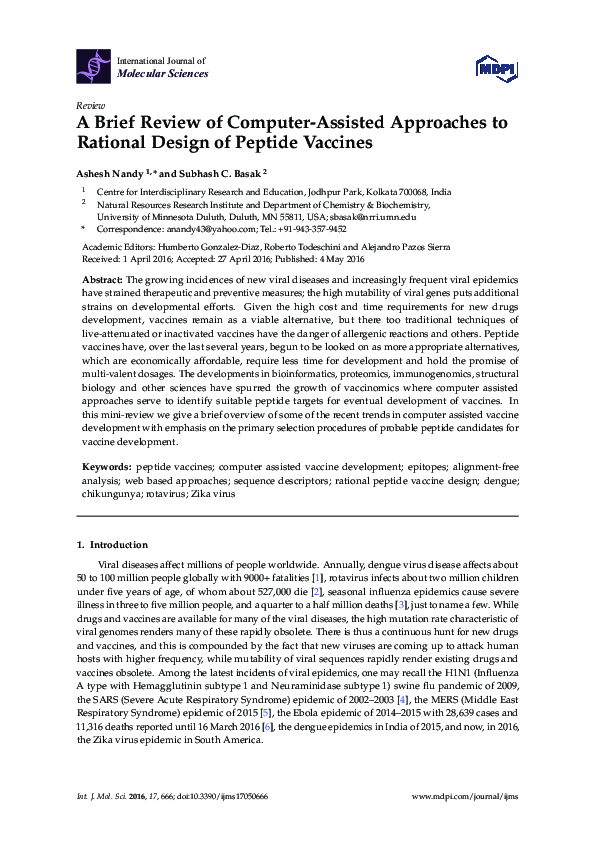 (PDF) A Brief Review of Computer-Assisted Approaches to Rational Design ...