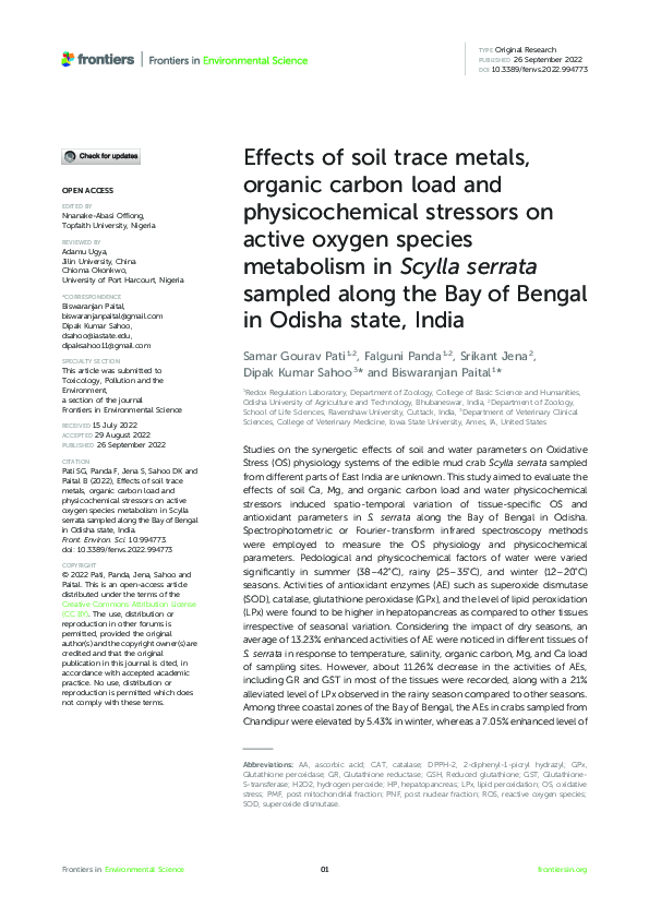 (PDF) Effects of soil trace metals, organic carbon load and ...